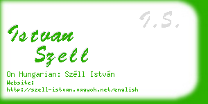 istvan szell business card